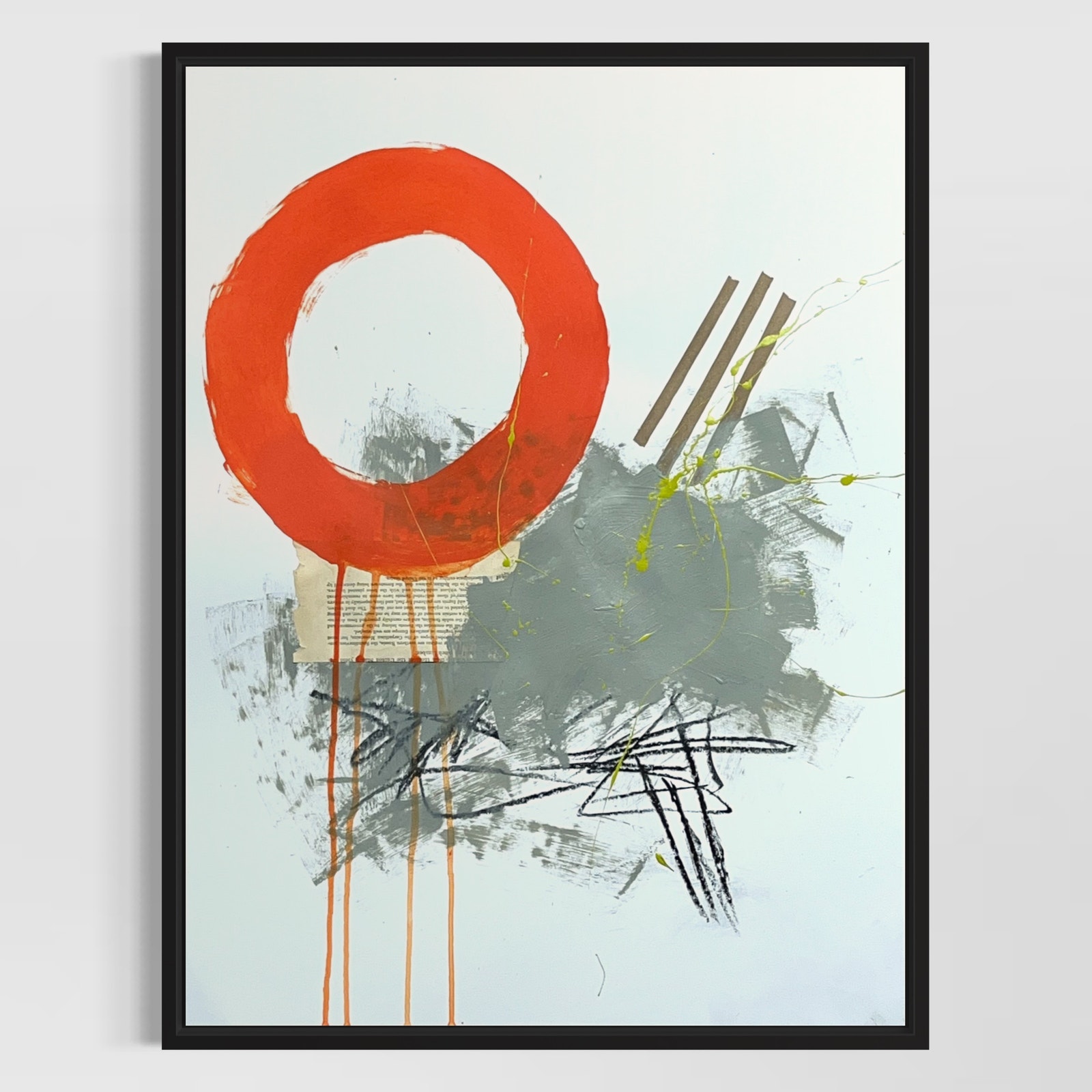 Original Mixed Media Abstract Art Painting 18x24 “Phrase Signed
