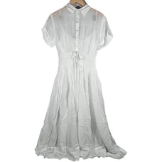 J. Crew Elena shirtdress in chiffon White 2 NWT