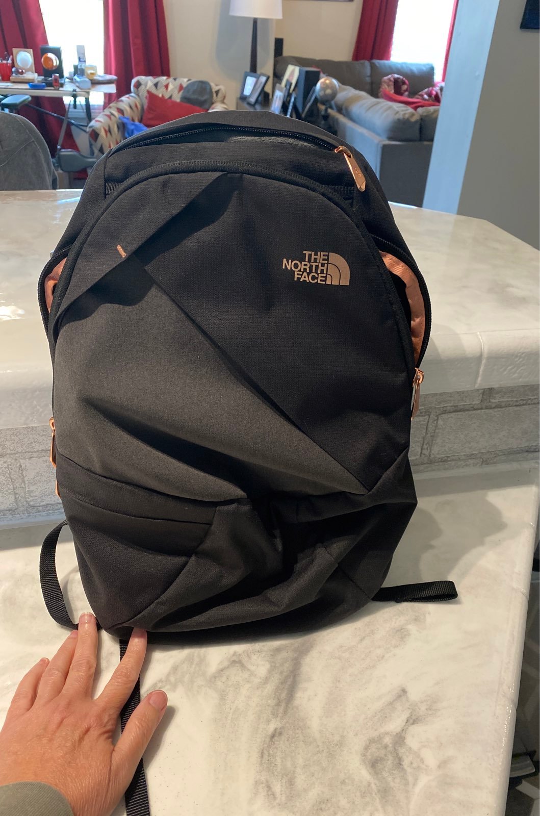 north face isabella backpack rose gold