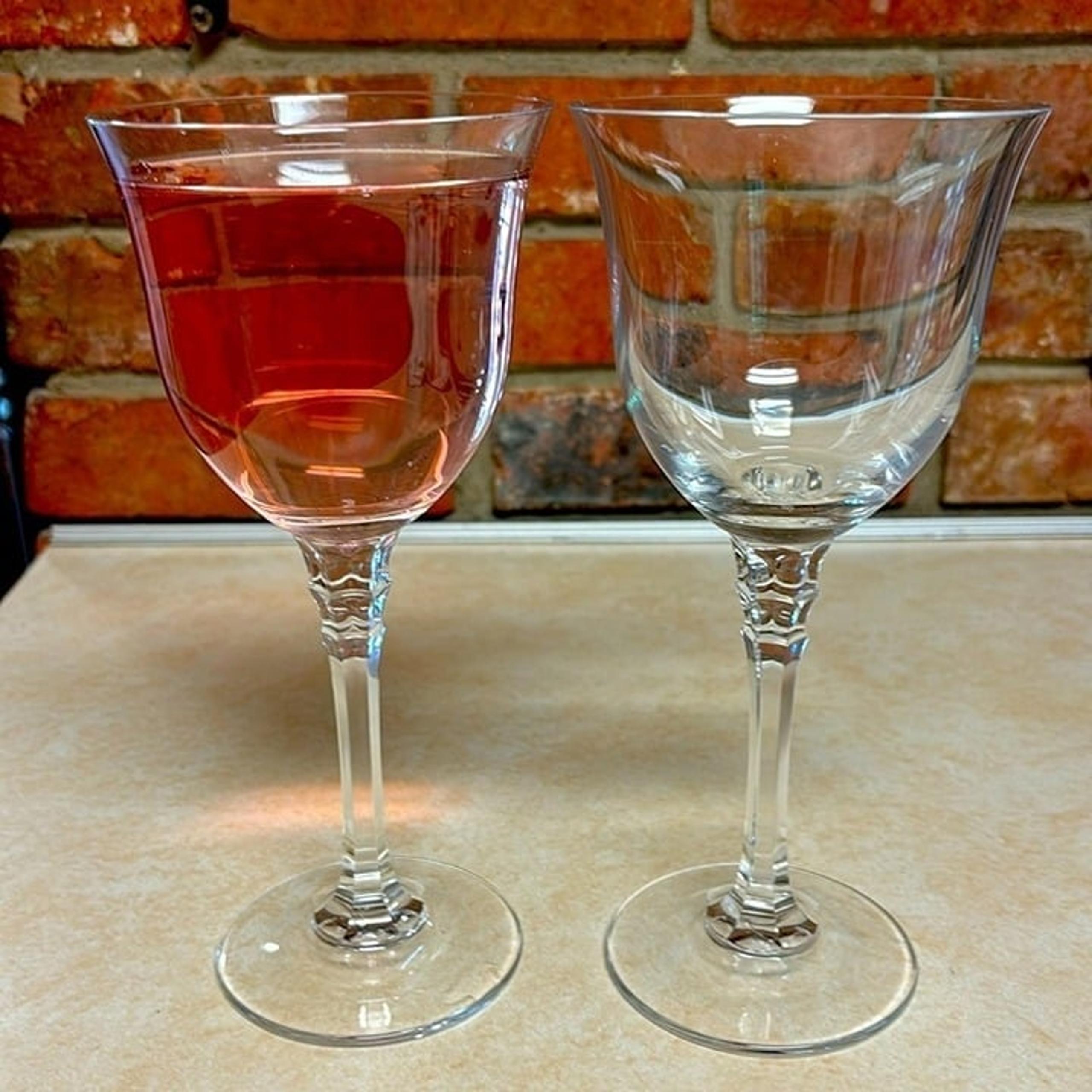 2 Towle Lead Crystal Water/Wine Glasses Pattern "Tudor"