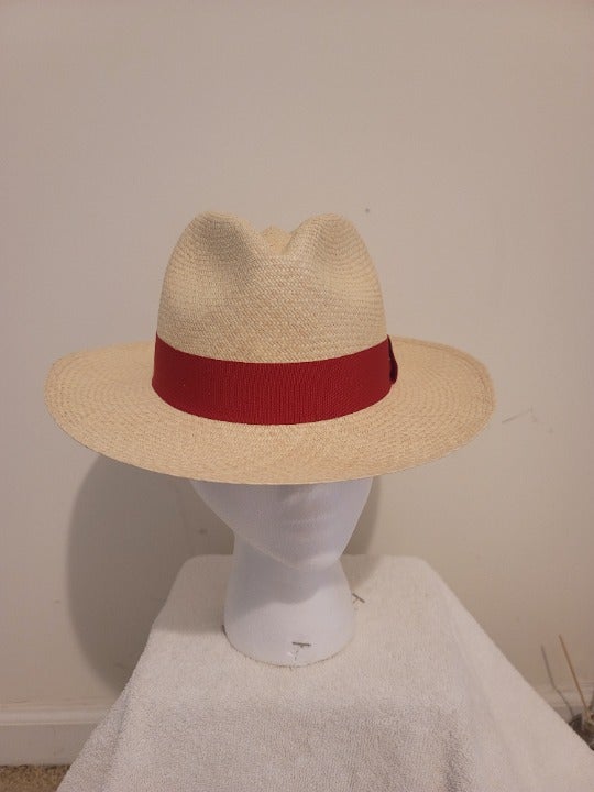 Unisex Classic Cream with red hatband Panama Flexfit Hat