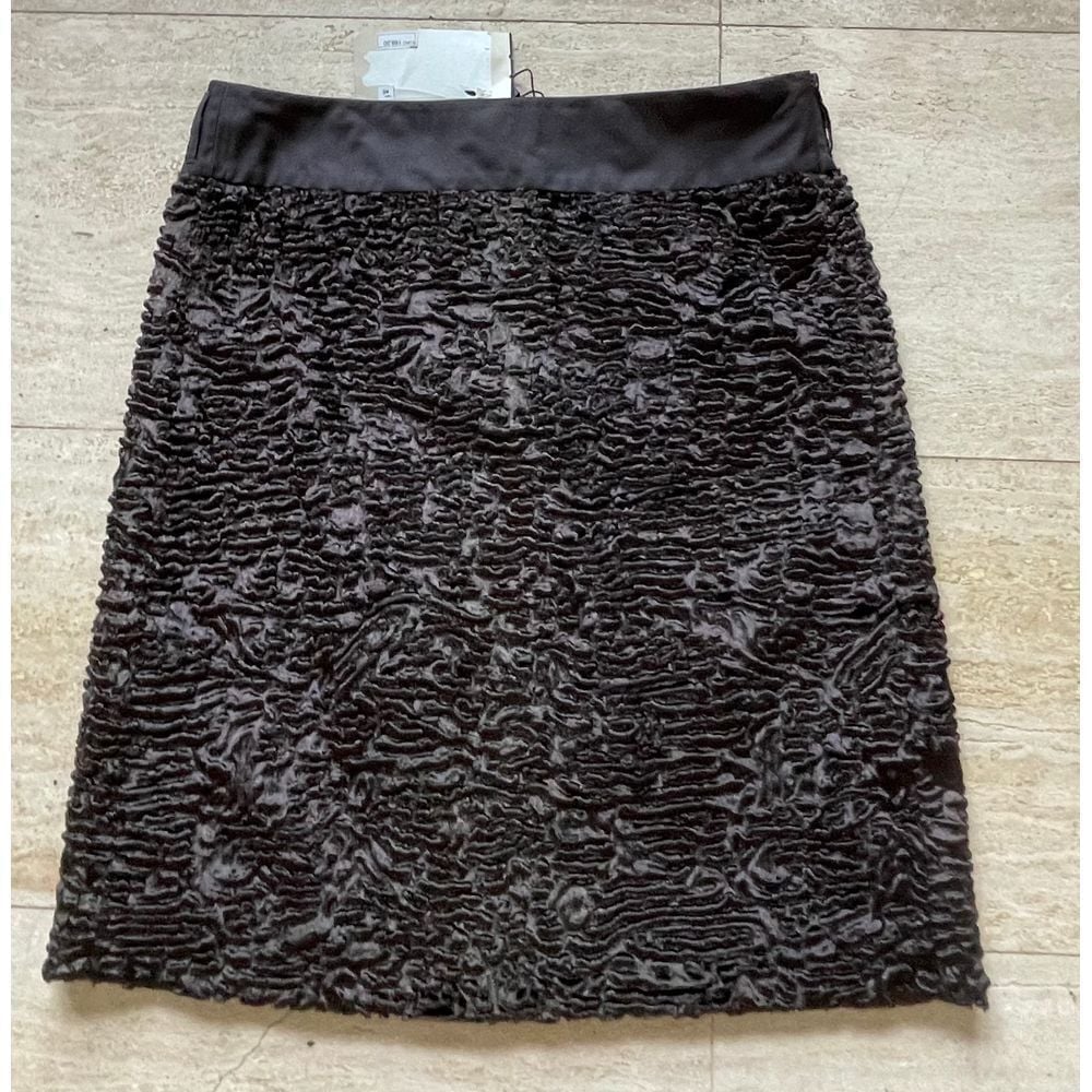 NWT Max Mara Brown swirl Textured Mini Skirt Evening Party Cocktail size 12