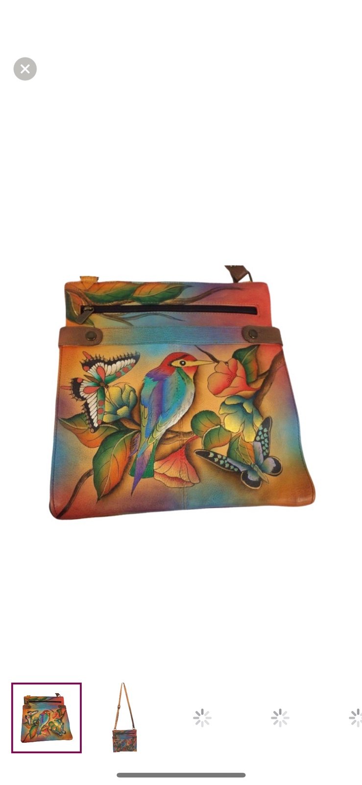 ANUSCHKA Women's Hand Painted Leather Hawaïian TwilightxBag matching coin holder
