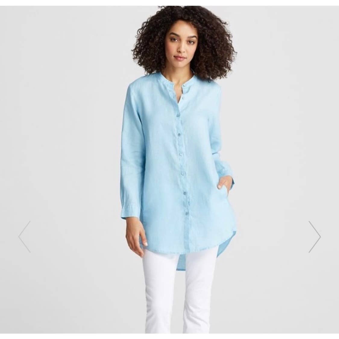Eileen Fisher Mandarin Collar linen Tunic