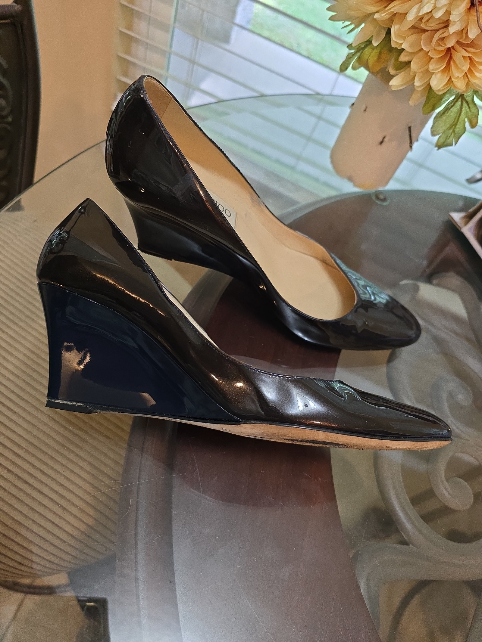 Jimmy Choo patent leather wedges size 8