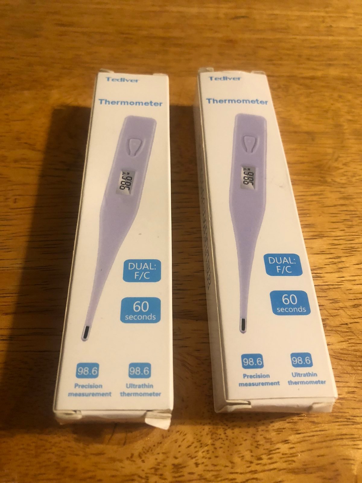 2 PK. White Ultrathin Digital Thermometers (NEW)