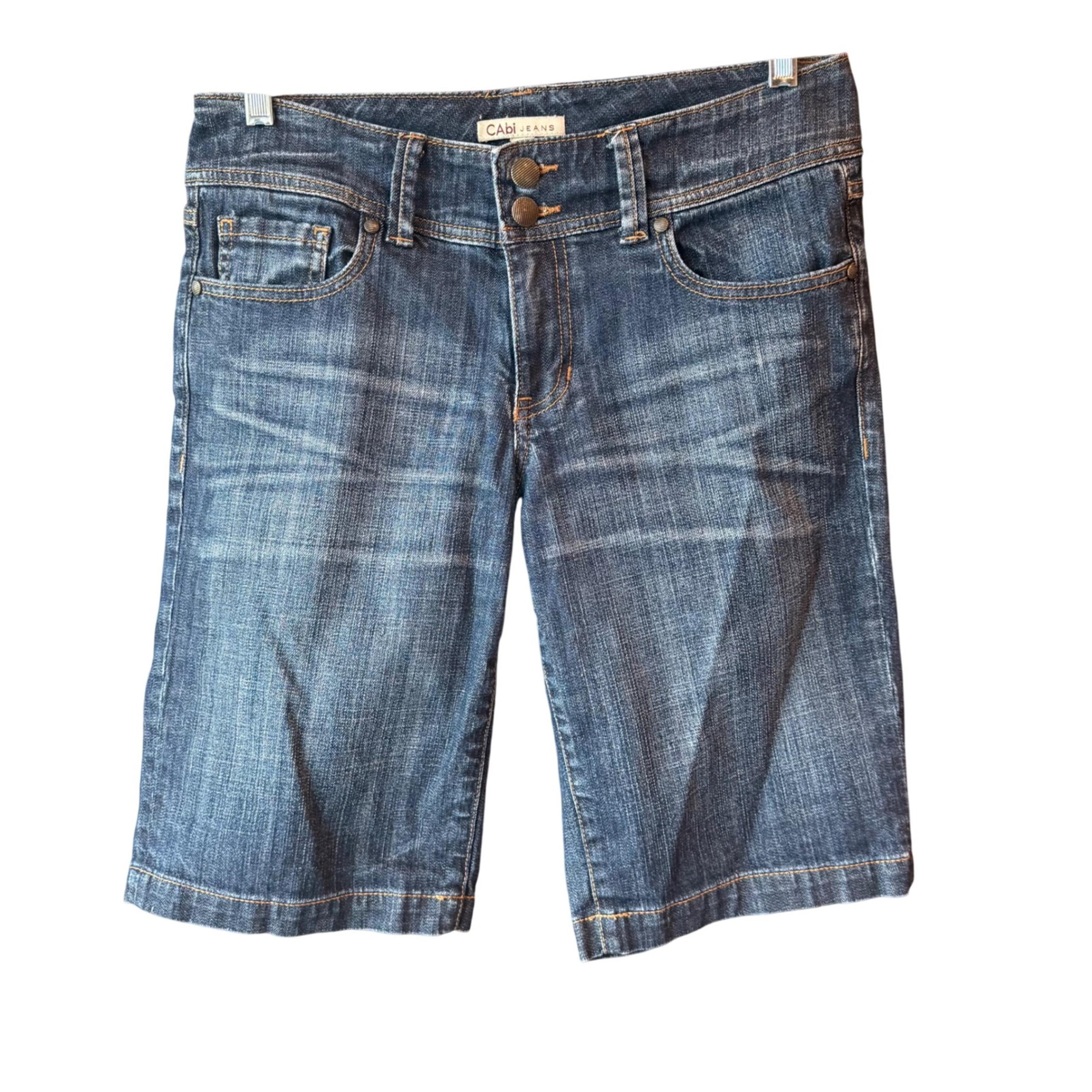 Cabi Denim Bermuda Shorts Dark Wash Stretch Casual Womens Size 6 #424