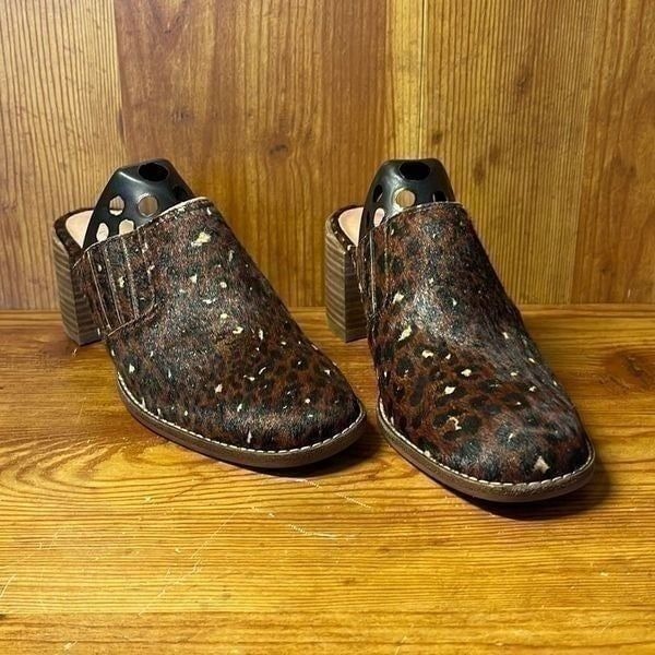 Madewell The Carey Mule in Painted Leopard Calf Hair size 6.5