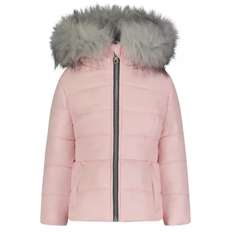 WEATHERTAMER Little Girls Bubble Coat Light Pink 5/6