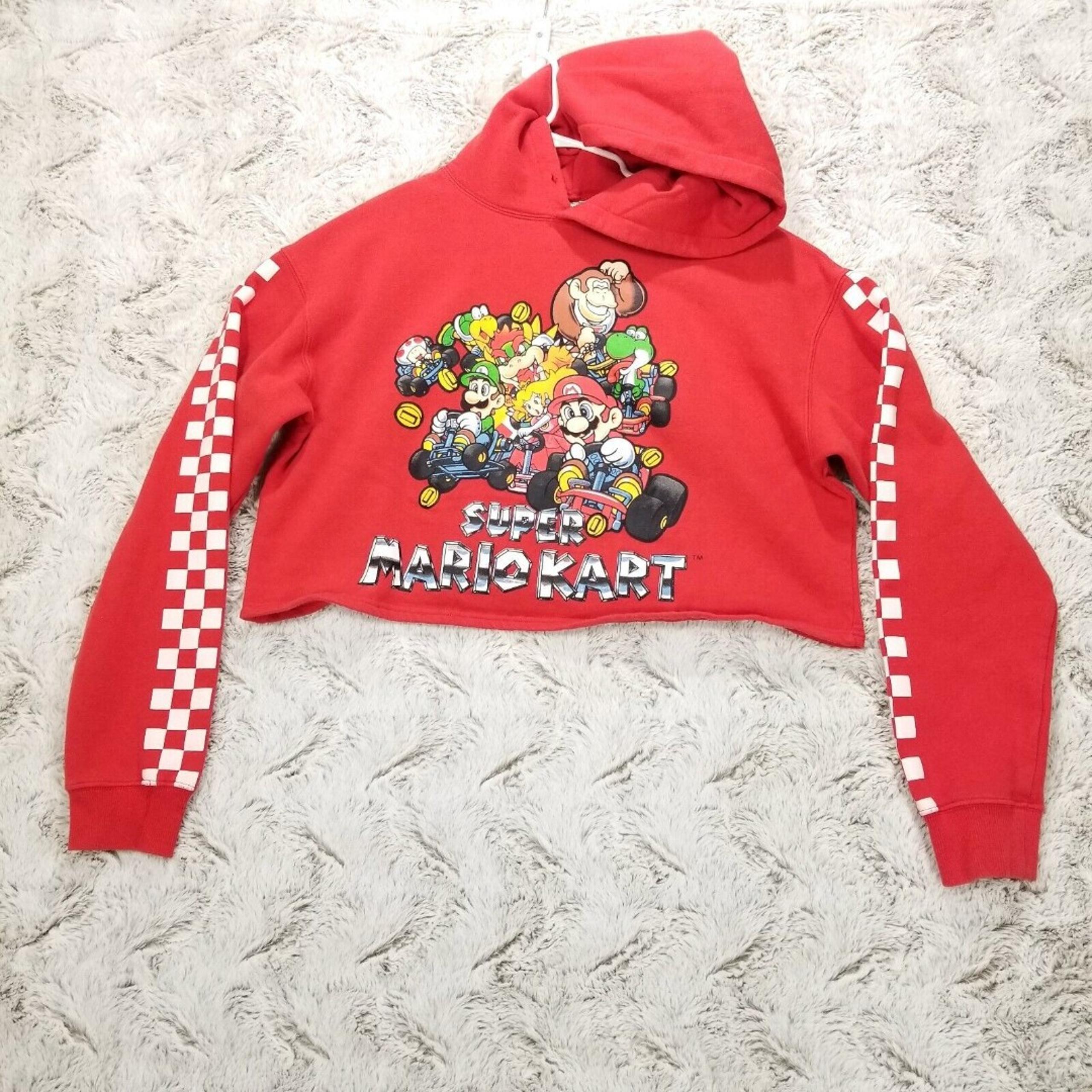 Super Mario Kart Hoodie Womens Pullover Forever 21 Jumper Sweatshirt L