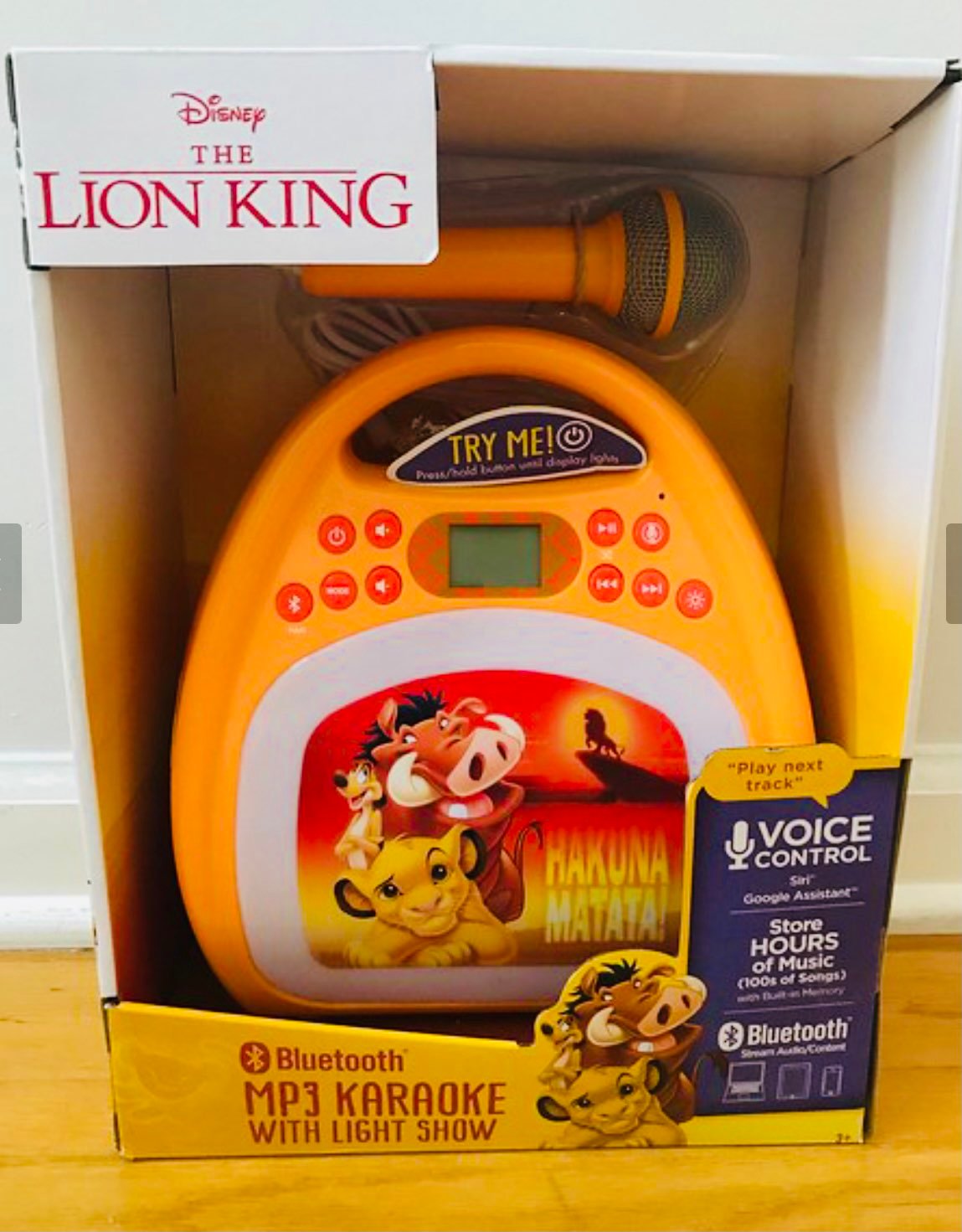 Disney Lion King Bluetooth MP3 Karaoke Machine with Lights, NEW!