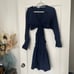 Jason Wu Navy Blue Long Sleeve Cutout Knot Fit & Flare Dress Size Small NWOT
