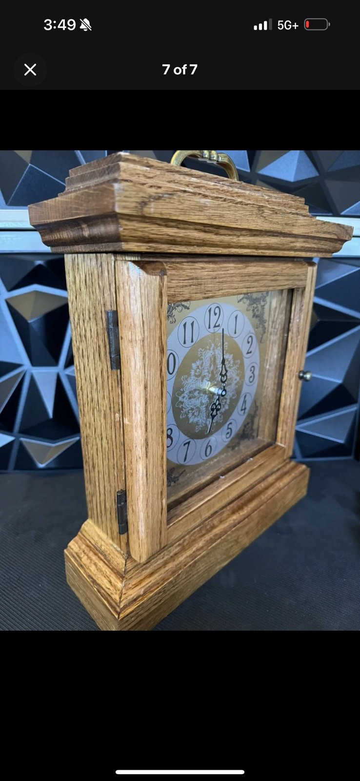 Handcrafted Mantel Clock, Oak, Excellent Condition Memorial For Fallen Officer