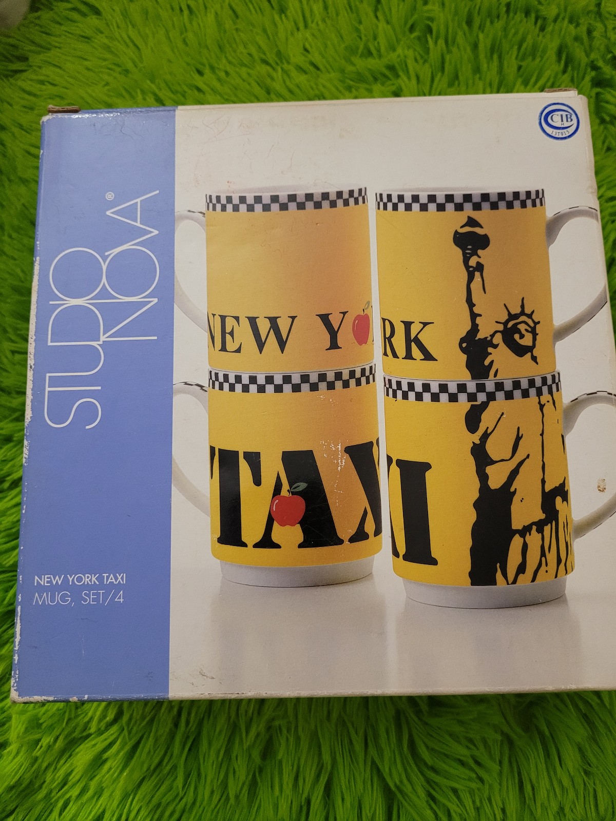 STUDIO NOVA New York TAXI COFFEE MUGS Set of 4 Statue of Liberty. New Open Box