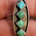 VTG OLD PAWN STERLING SILVER TURQUOISE RING. #1184