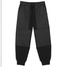 NWT Burberry Black Quilted Monogram Timothie Joggers 12