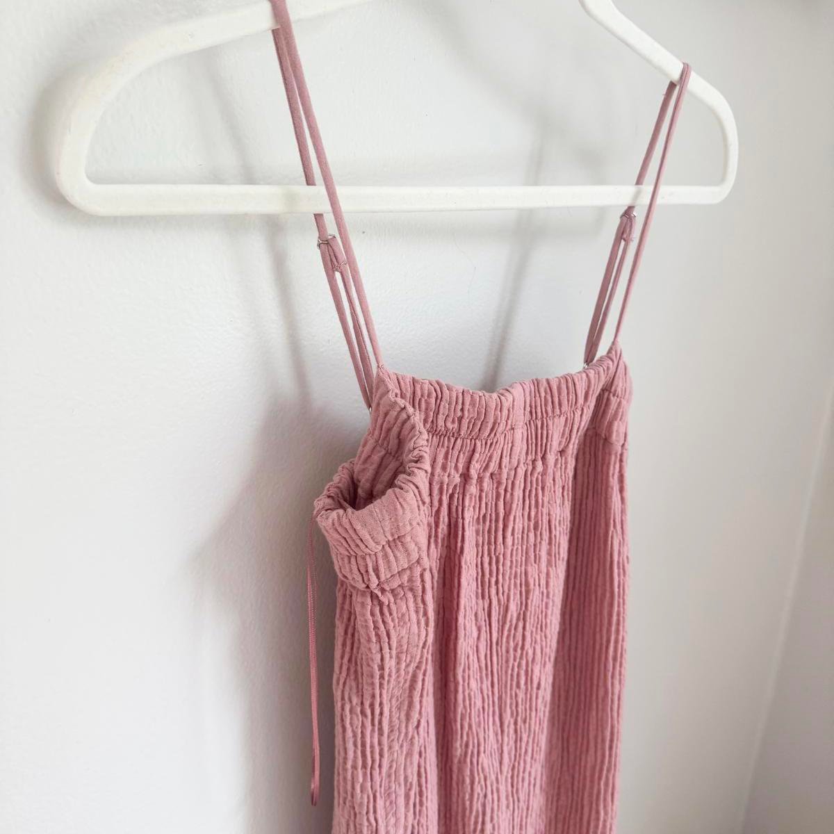 Zara Gauze Crinkled Pink Jumpsuit XS