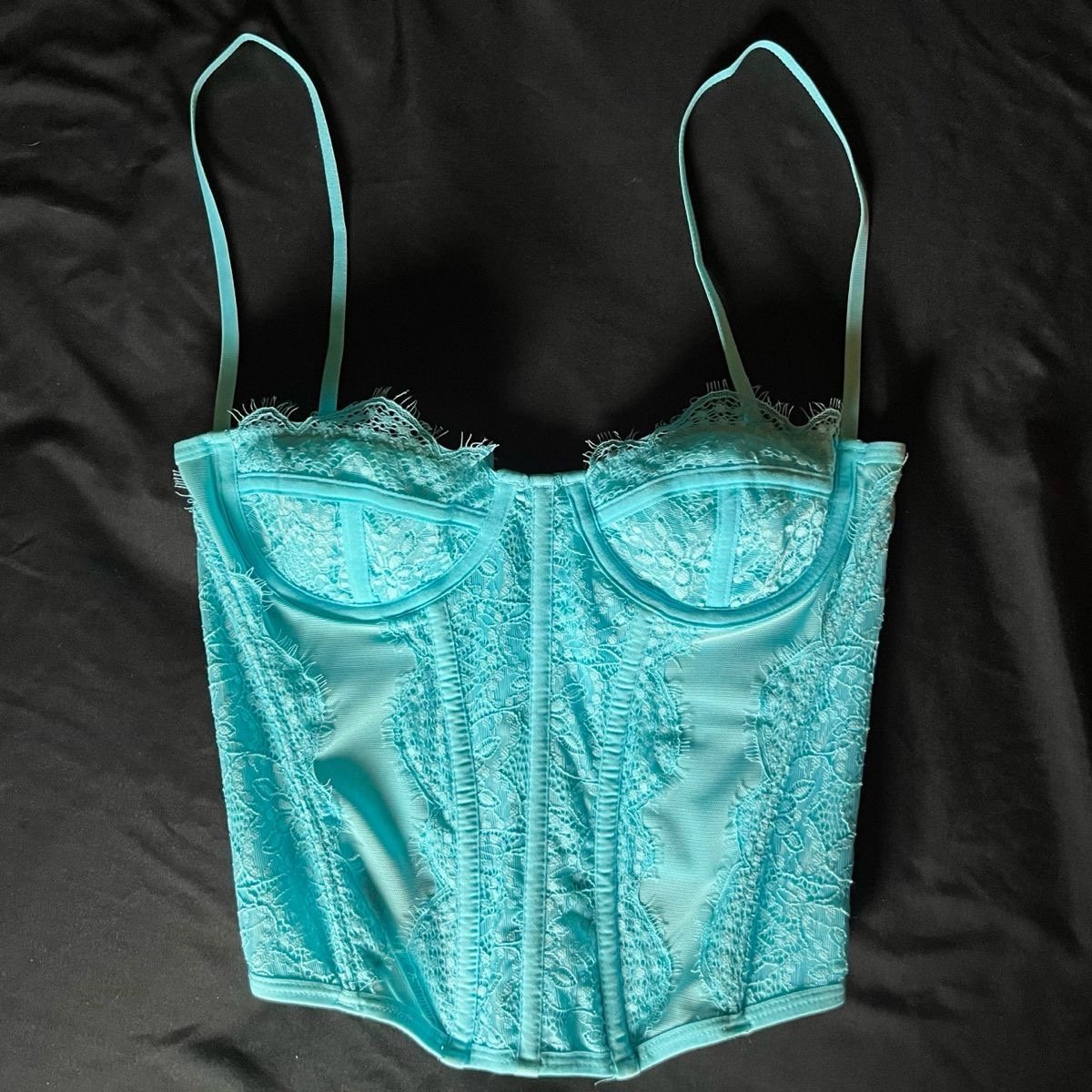 blue urban outfitters out from under modern love corset