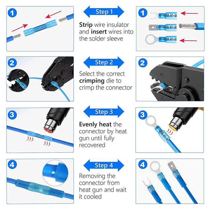 320 PCS Heat Shrink Wire Connectors, Multipurpose Waterproof