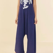 Farm Rio Navy Blue “Nature” Organic Cotton Romper HTF