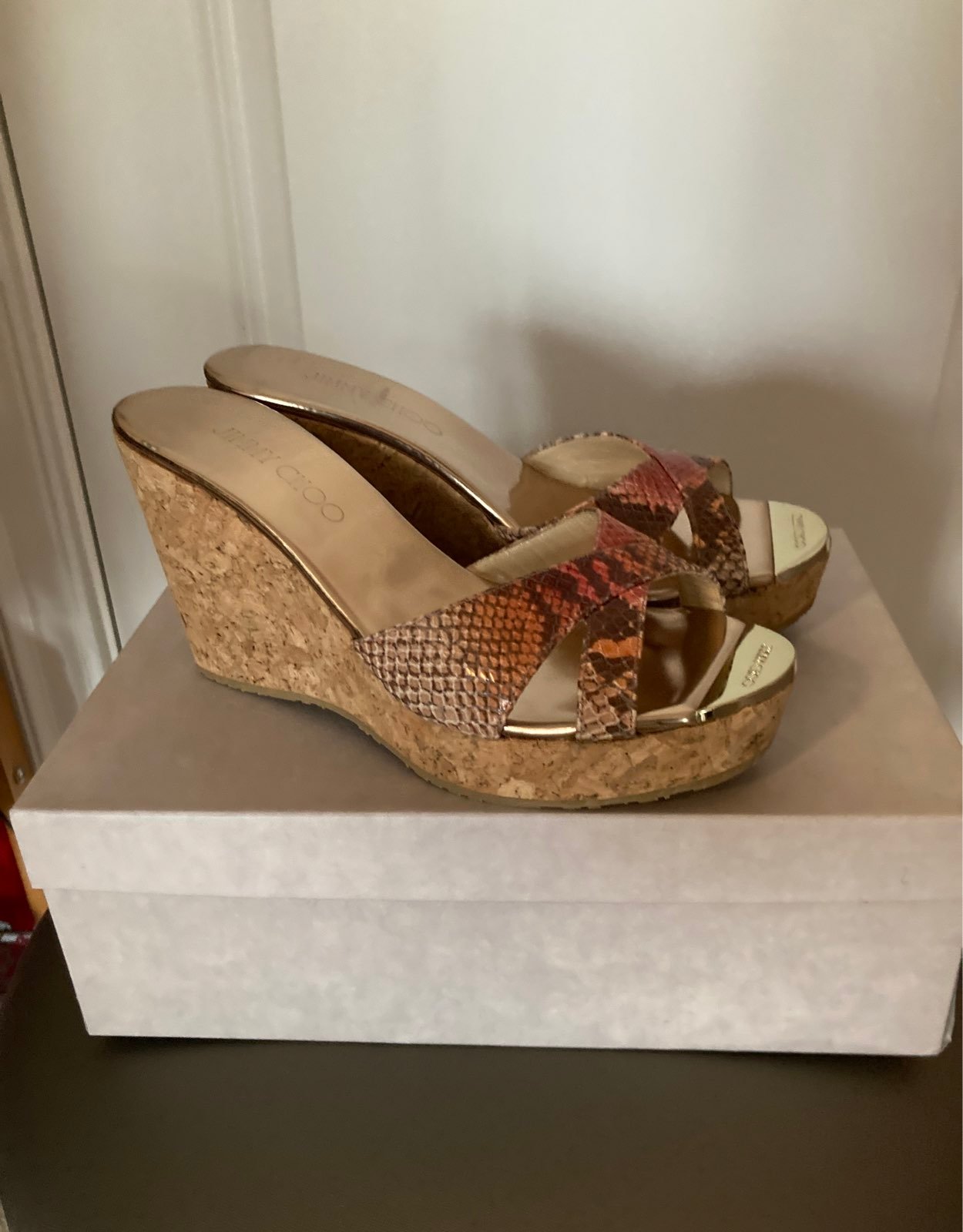 Never worn Jimmy Choo snake skin sandals