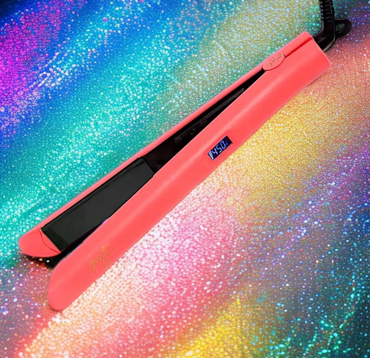 PYT HAIR Ion Fusion 2.0 Pro Digital Ceramic Styler in coral NIB MSRP $300 - detail