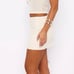 Brand new white fox endless halter & too much love mini skirt xs