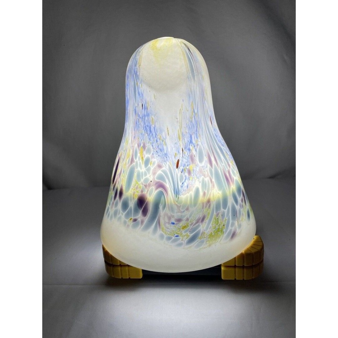 Vintage Mid Century Christmas Bell Muti-Color Glass Lamp Shade #16