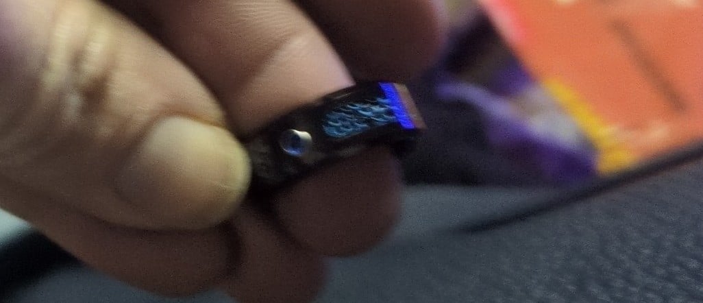 Cobalt tungsten sapphire blue wedding ring