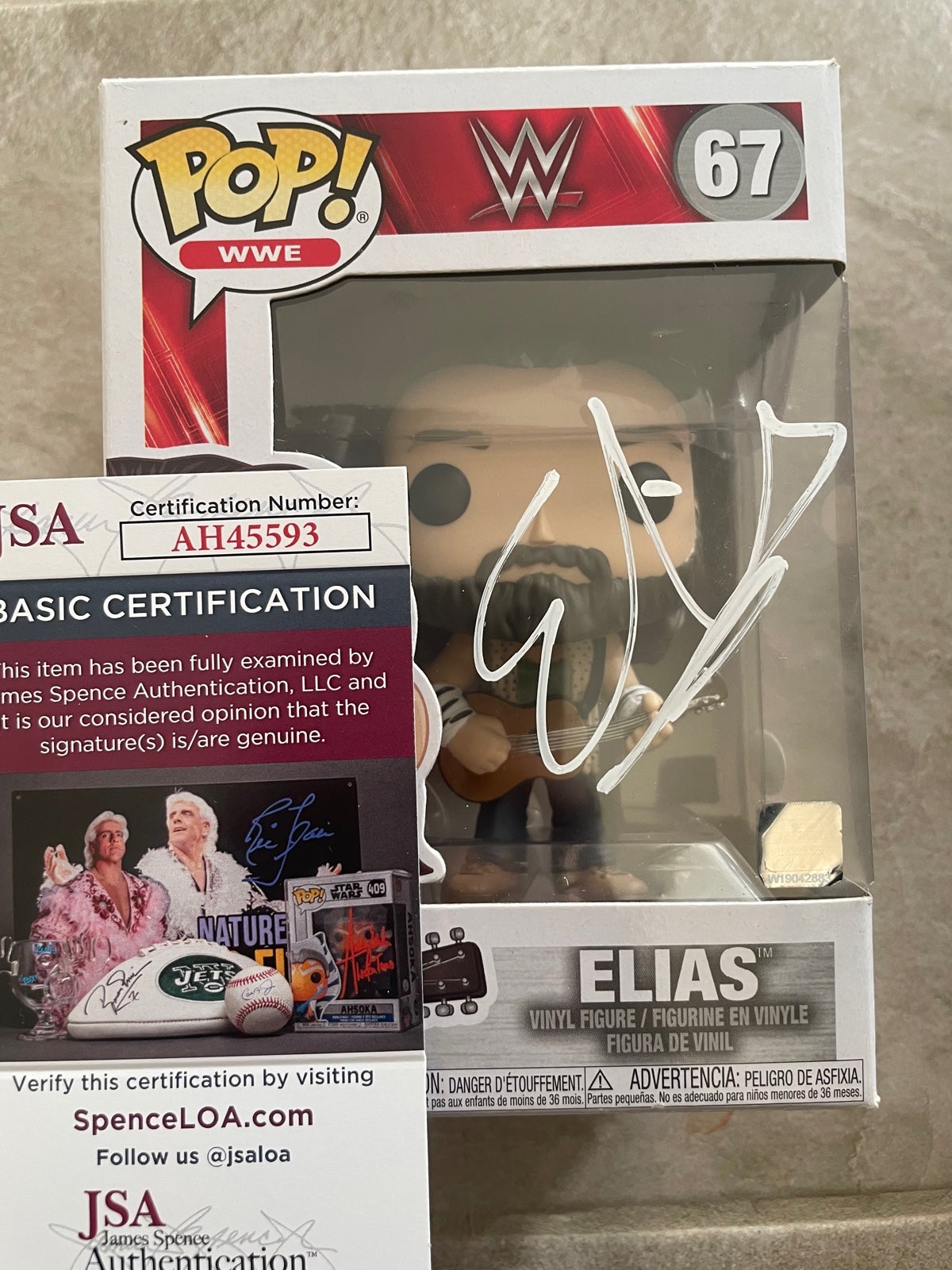 WWE ELIAS SIGNED FUNKO POP FIGURE + JSA COA
