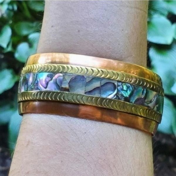 *RARE* Vintage Celia / Andrea Harms Copper & Brass Cuff Bracelet