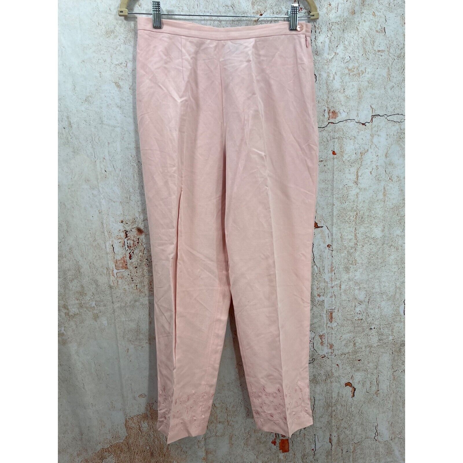 Josephine Chaus Sz 8 Ankle Pant Pink Silk/Linen Pre-Owned Excellent Condition!!!