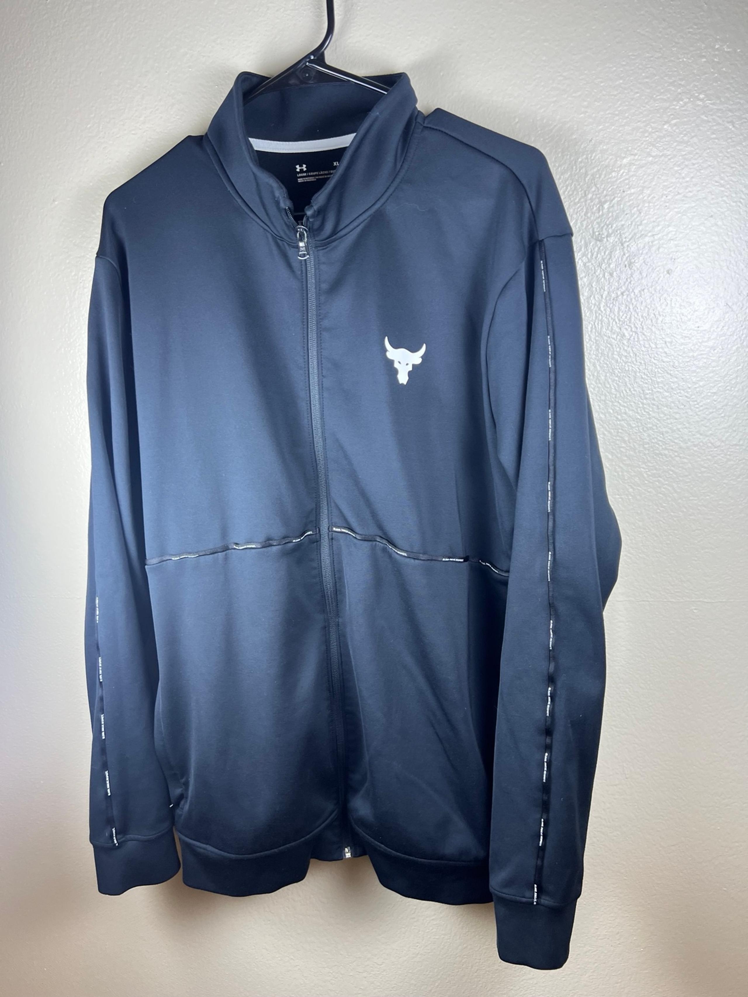 Under Armour Project Rock Jacket Adult XL Black Loose Sweatshirt Full Zip