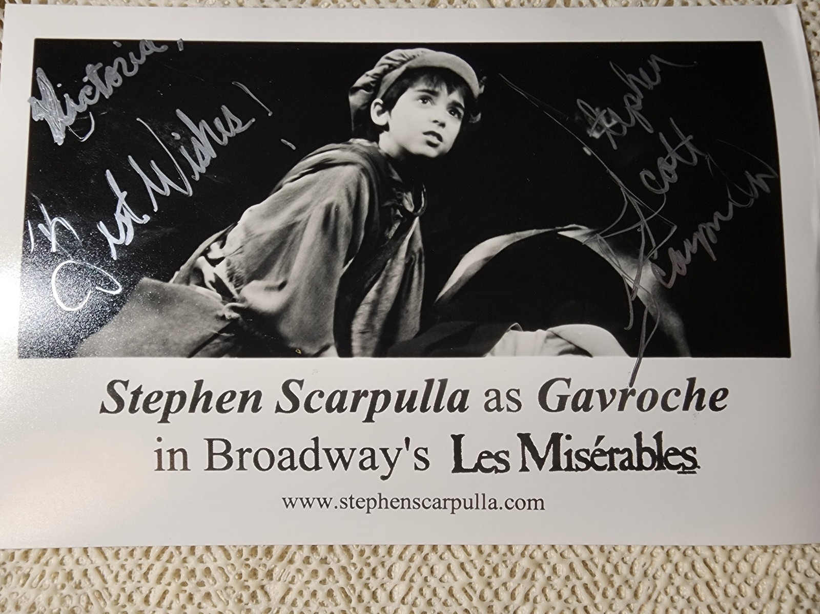 STEPHEN SCARPULLA AUTOGRAPHED 4X6 INSCRIBED, SIGNED W/COA
