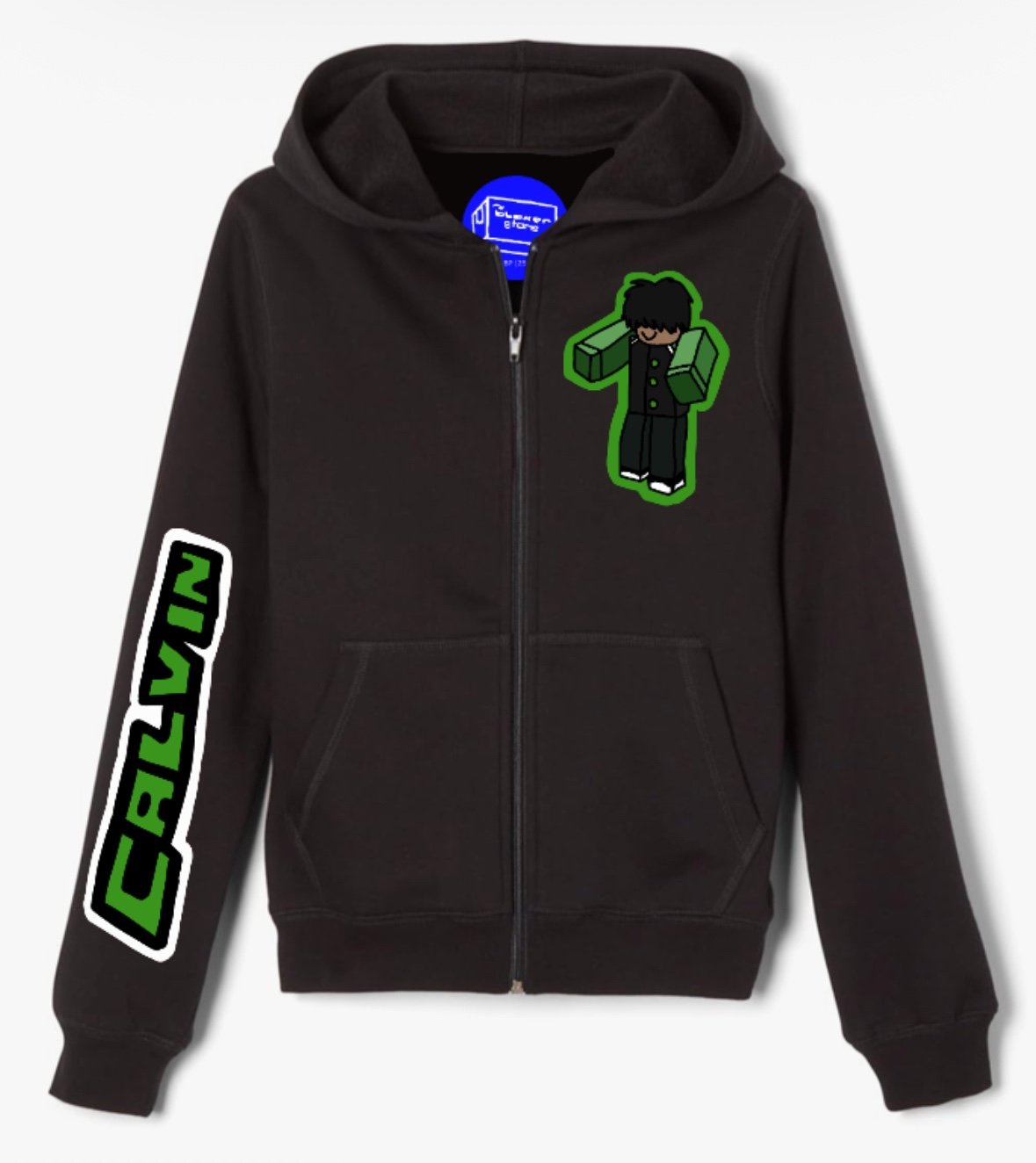 Roblox Black/Green Zip-Up Hoodie Multi Boys Size 10-12