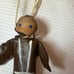 Vintage WWII Era Army Paratrooper Parachute Wood Doll Toy Soldier