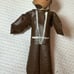 Vintage WWII Era Army Paratrooper Parachute Wood Doll Toy Soldier