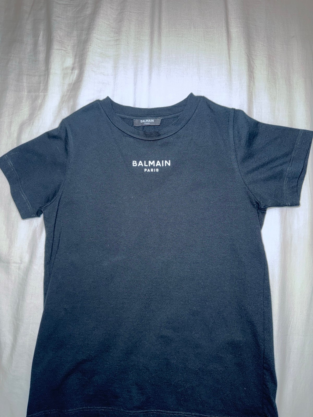 Balmain Paris, Boys Logo Printed Black White Designer T-shirt Size 8 A