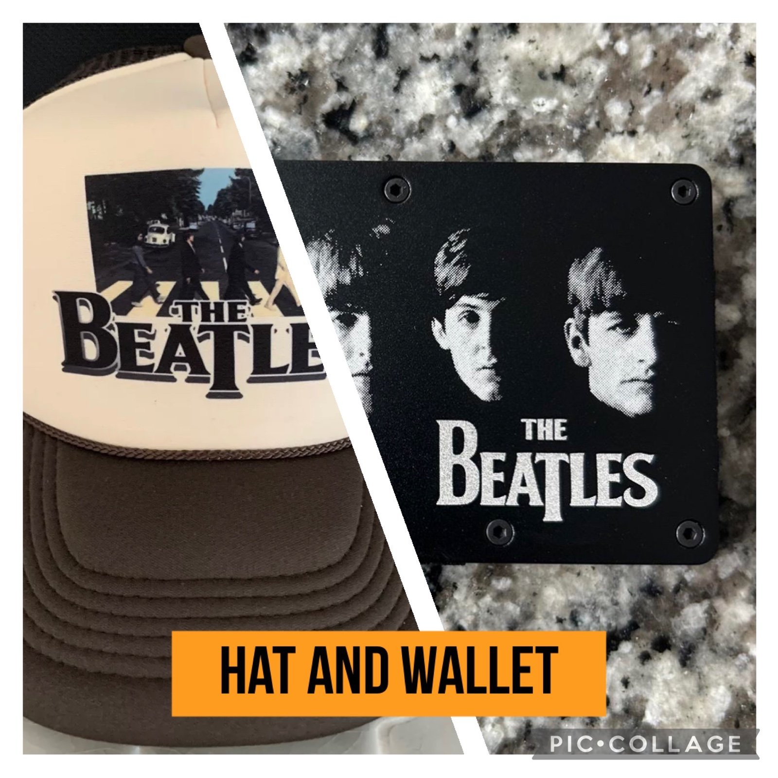 Beatles hat and wallet