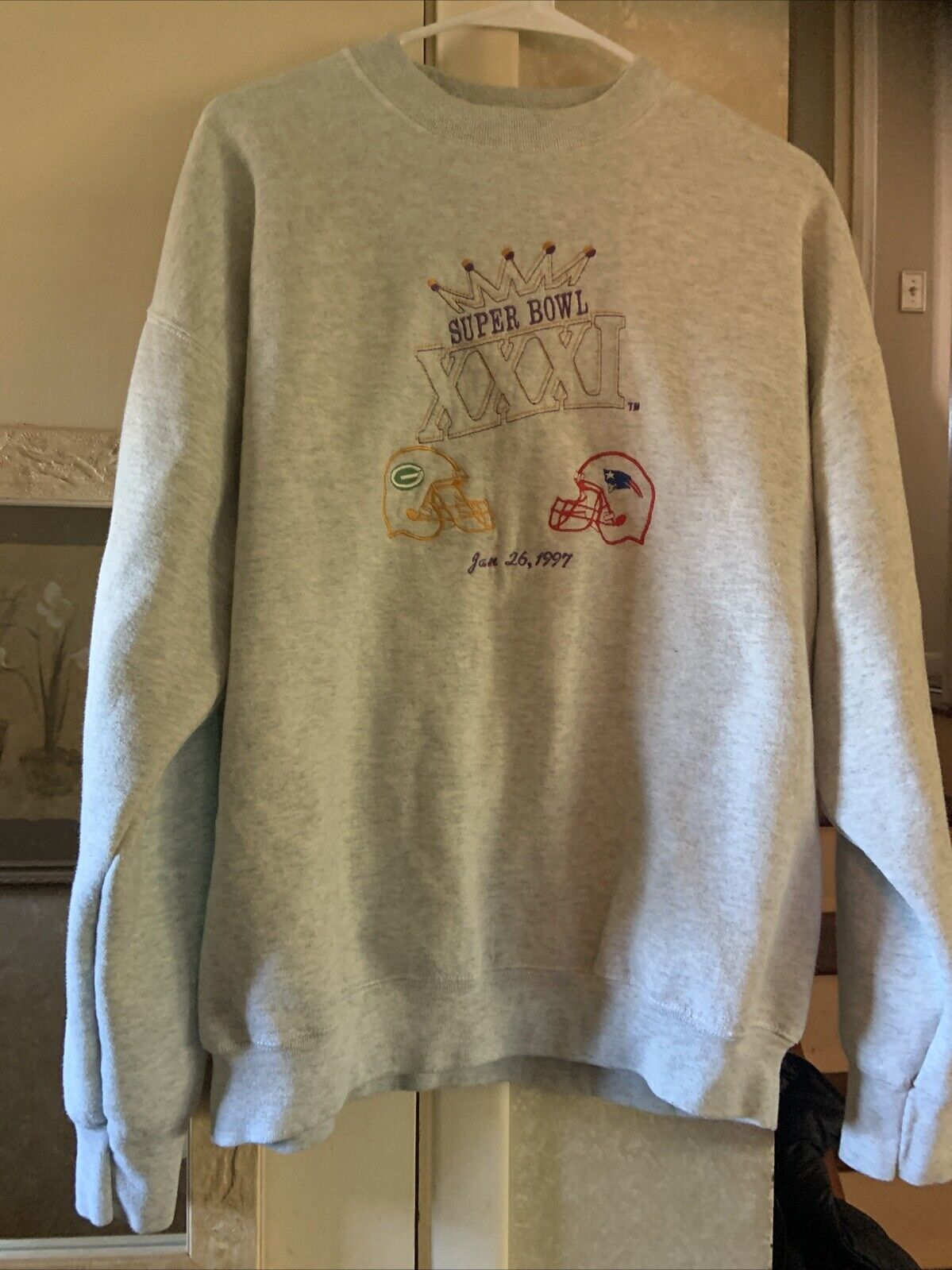 super bowl xxxi sweatshirt Jab 26 1997 Fruit Of The Loom