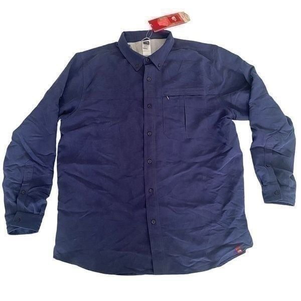 The North Face Syncline NWT Mens XL Deep Water Blue Collared TNF UV15 Shirt -J23