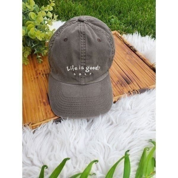 Life Is Good Grey Golf Cotton Unisex Cap