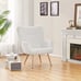 Boucle Fabric Accent Chair with Smiling Mouth with Tapered Legs for Living Room