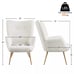 Boucle Fabric Accent Chair with Smiling Mouth with Tapered Legs for Living Room