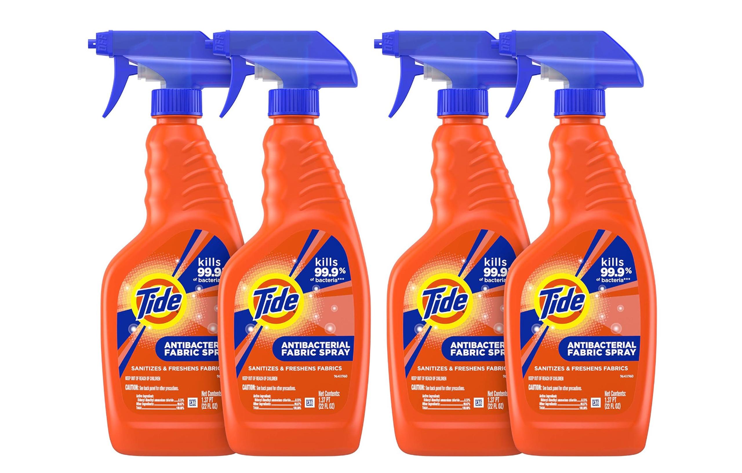 Tide Antibacterial Fabric Spray, 4 Count, 22 Fl oz Each