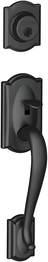 Schlage F92-CAM Camelot Dummy Exterior Handleset from The F-Series, Matte Black