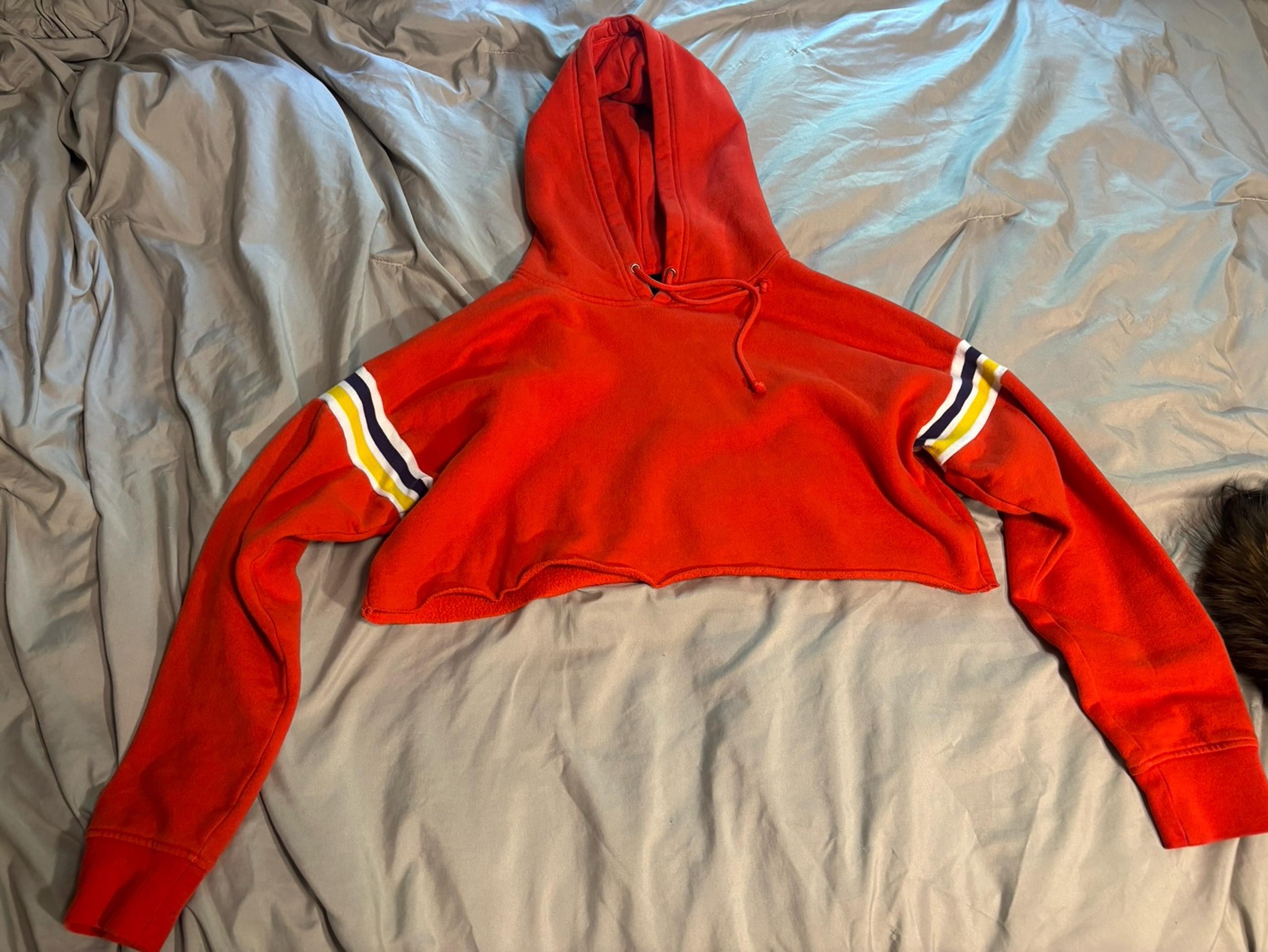 Red Cropped Hoodie