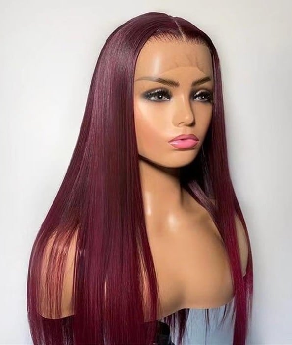 human hair blended lace front wig