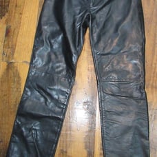 Banana Republic Black Leather Pants Women's Size 10 w/ Harley Davidson Patch