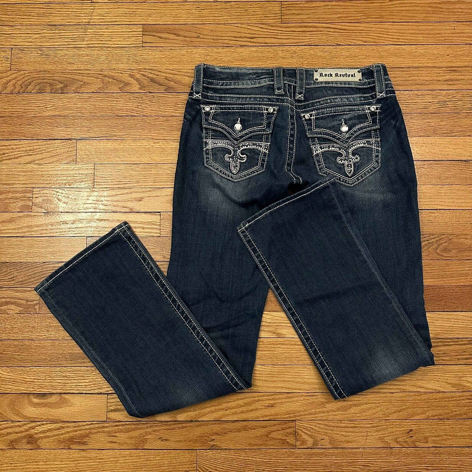 Rock Revival Low Rise Celine Bootcut Denim Jeans Size 30 Women